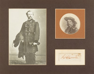 Lot 156 - CUSTER, GEORGE Clipped signature, on a paper...