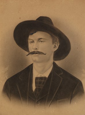 Lot 147 - [WESTERN] Original charcoal portrait of...