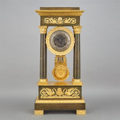 Lot 343 - Empire Style Gilt and Patinated-Metal Portico...