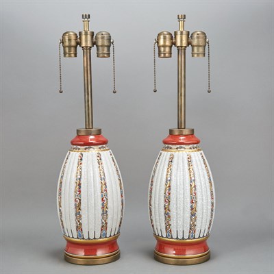 Lot 505 - Pair of Danish Art Deco Gilt and Polychrome...