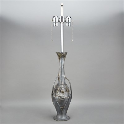 Lot 428 - Continental Art Nouveau Pewter Vase Early 20th...