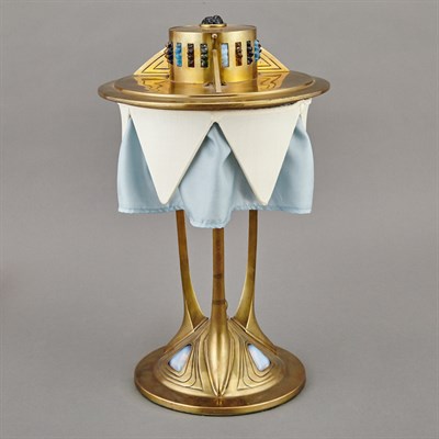 Lot 421 - Austrian Brass and Glass Lamp Circa 1910 Of...
