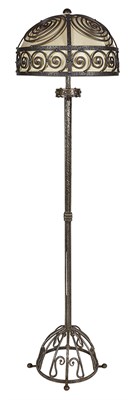 Lot 504 - French Art Deco Hand Wrought Iron Floor Lamp...