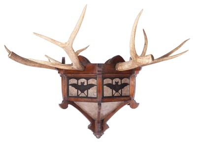Lot 381 - American Rustic Mahogany Antler Horn and Mica...