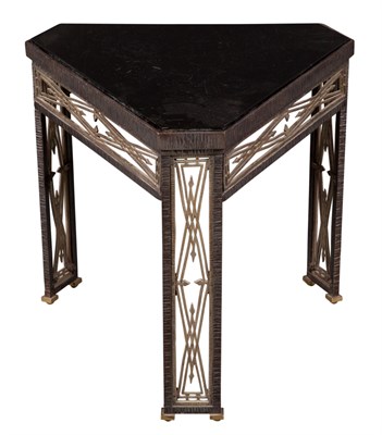 Lot 498 - American Art Deco Wrought Iron, Brass and...
