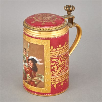 Lot 360 - Vienna Style Gilt-Metal Mounted Porcelain...