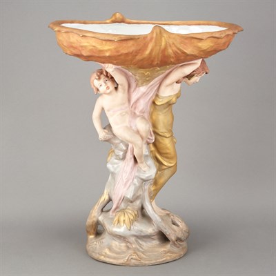 Lot 437 - Royal Dux Art Nouveau Polychrome Decorated...