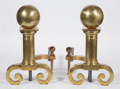 Lot 495 - Pair of American Art Deco Polished Brass...