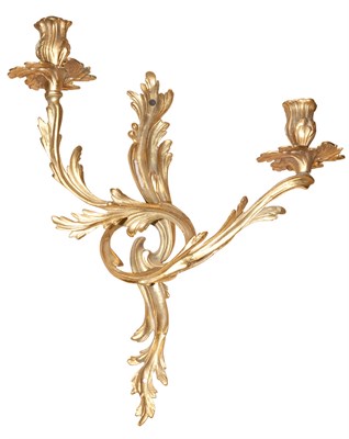 Lot 295 - Pair of Rococo Style Gilt-Metal Two-Light...