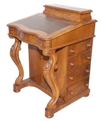 Lot 178 - English Walnut Davenport Desk Height 31 1/2...