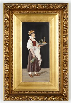 Lot 106 - Two Italian Pietre Dura Figural Plaques 20th...
