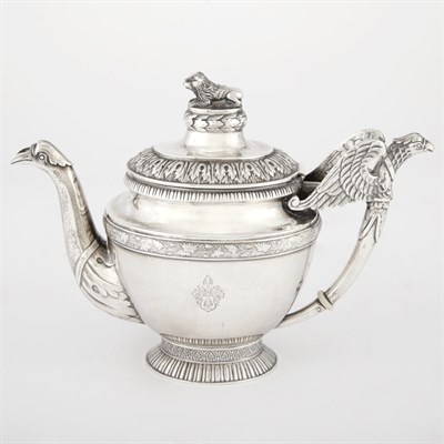 Lot 249 - Russian Silver Teapot Maker's mark PL, late...