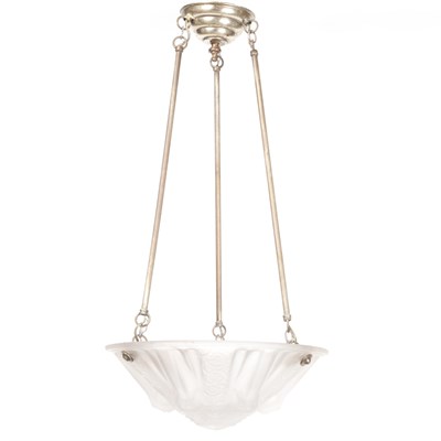 Lot 392 - Art Deco Molded Glass and Silvered-Metal...