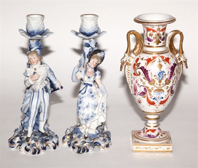 Lot 679 - Paris Porcelain Vase; Together with a Pair of...