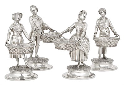 Lot 556 - Set of Four Victorian Sterling Silver Figural...