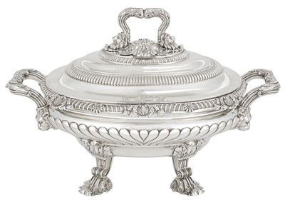 Lot 549 - George III Sterling Silver Covered Soup Tureen...