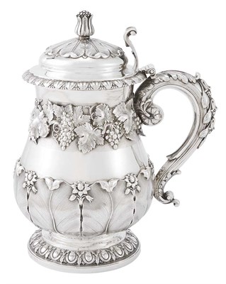 Lot 554 - George IV Sterling Silver Covered Tankard Emes...