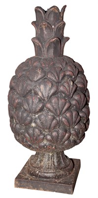 Lot 358 - Pair of Cast Iron Pineapple-Form Garden...