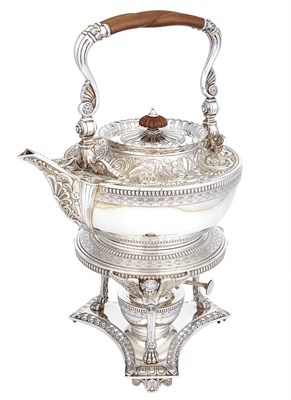 Lot 559 - English Regency Style Sterling Silver Kettle...