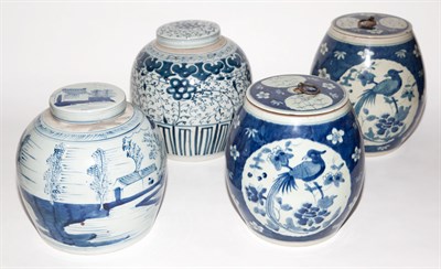 Lot 430 - Four Chinese Blue and White Porcelain Covered...