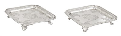 Lot 532 - Pair of George II Sterling Silver Waiters Paul...