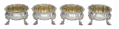 Lot 550 - Set of Four George IV Sterling Silver Salt...