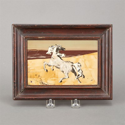 Lot 104 - Montici Pietra Dura Equestrian Plaque Richard...
