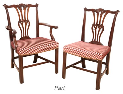 Lot 587 - Set of Eight George III Style Carved Mahogany...