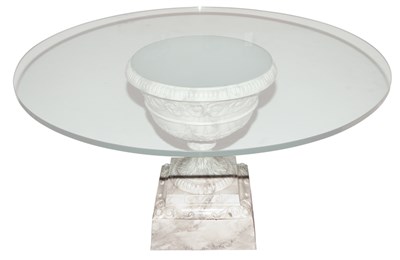 Lot 239 - Glass Top Painted Metal Center Table Height 28...