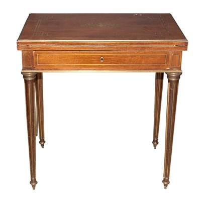 Lot 146 - Louis XVI Style Brass Mounted Inlaid Mahogany...