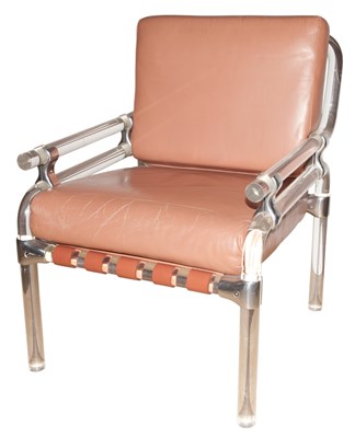 Lot 429 - Mid-Century Lucite and Leather Armchair