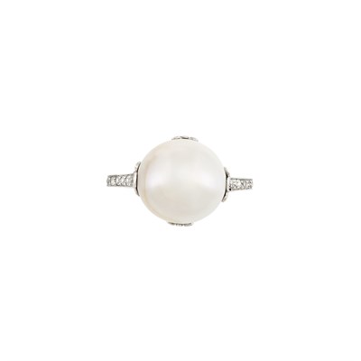 Lot 86 - Platinum, Freshwater Pearl and Diamond Ring, Marcus & Co.