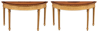 Lot 76 - Pair of George III Style Parquetry Inlaid...
