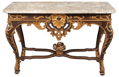 Lot 159 - Rococo Style Carved and Parcel Gilt Console...