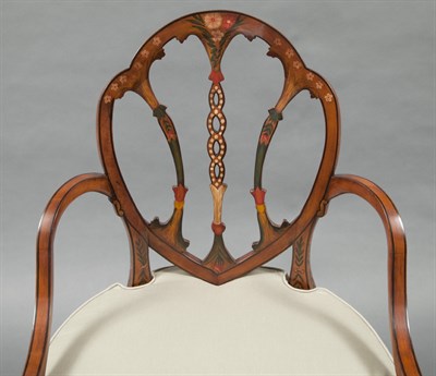 Lot 267 - Pair of Edwardian Style Painted Armchairs...