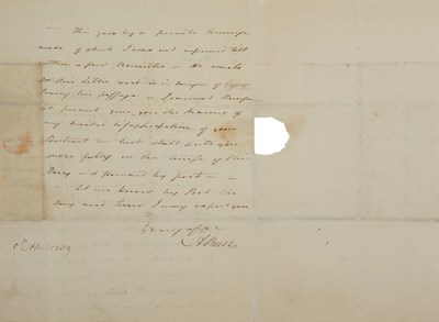 Lot 115 - BURR, AARON Autograph letter signed to Major...