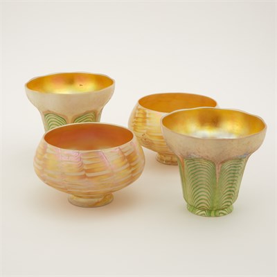 Lot 453 - Two Pairs of Carder Steuben Aurene Glass...