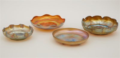 Lot 461 - Group of Four Tiffany Favrile Glass Bowls...