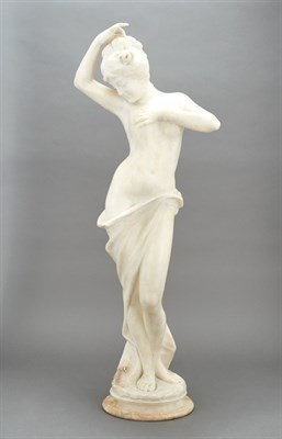 Lot 434 - Italian Art Nouveau White Marble Figure of a...