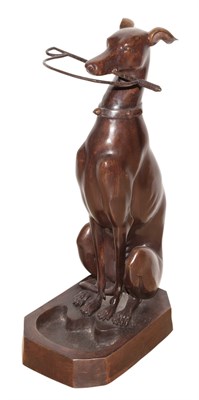 Lot 626 - Bronze Greyhound-Form Umbrella Stand Height 30...