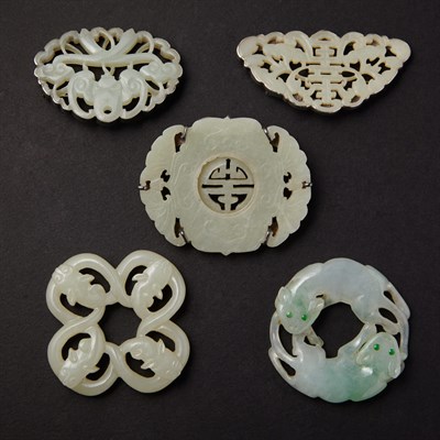 Lot 145 - Group of Five Chinese Jade Pendants Comprising...