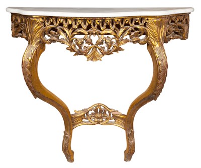 Lot 378 - Rococo Style Carved Giltwood Console Modern...