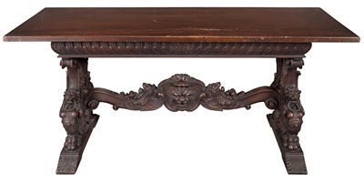 Lot 89 - Renaissance Style Carved Mahogany Refectory...