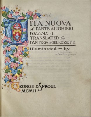 Lot 320 - [VELLUM PRINTING] DANTE ALIGHIERI [ROSSETTI,...