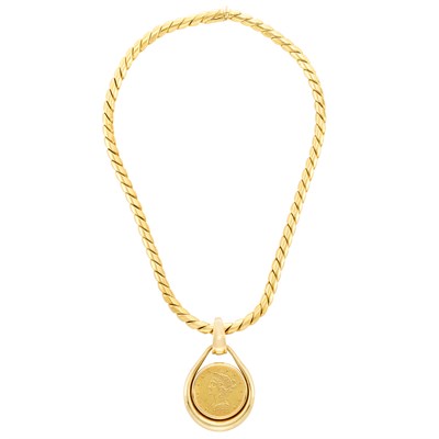 Lot 261 - Gold U.S. Ten Dollar Gold Coin Pendant-Necklace
