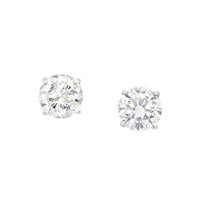 Lot 226 - Pair of White Gold and Diamond Stud Earrings