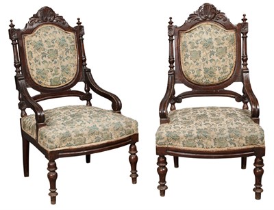 Lot 369 - Pair of Renaissance Style Carved Dark Stained...