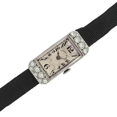 Lot 119 - Lady's Platinum and Diamond Wristwatch, Patek Philippe, Retailed by Tiffany & Co.