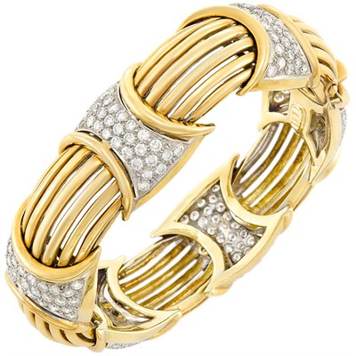 Lot 34 - Two-Color Gold and Diamond Bracelet