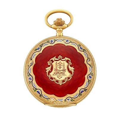 Lot 82 - Gold and Enamel Hunting Case Pocket Watch